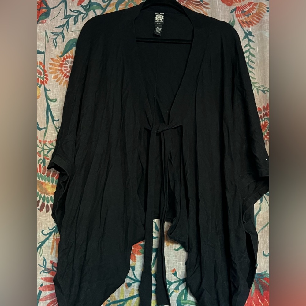Lucky Brand bat wing shrug/kimono M/L black